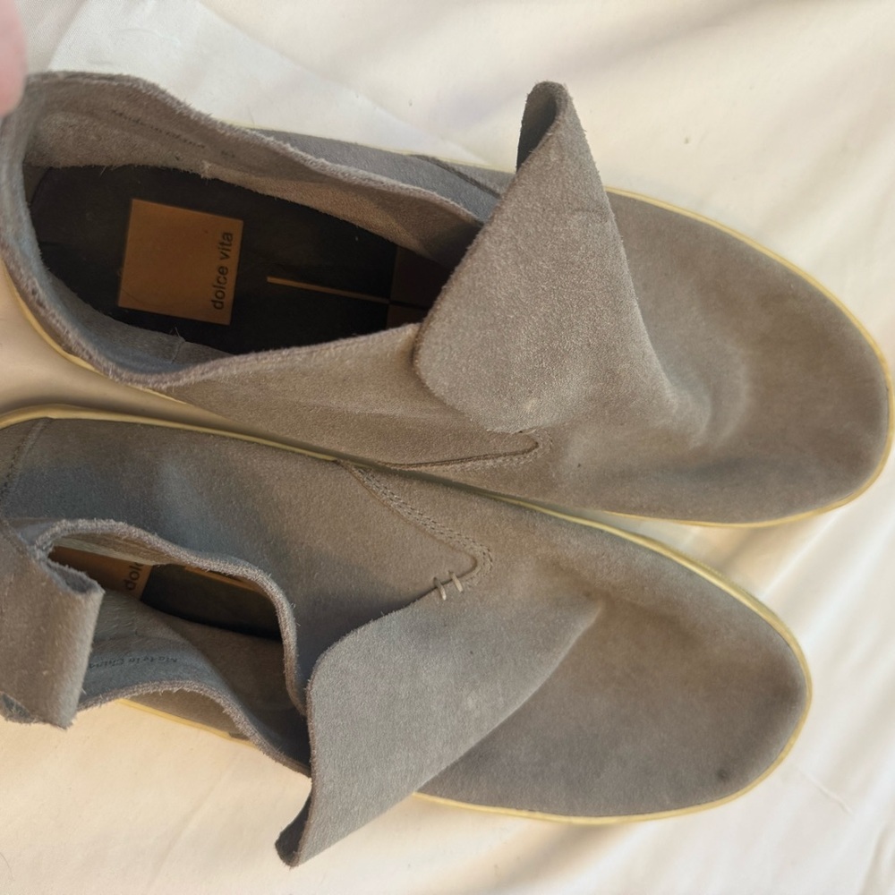 Dolce Vita Gray Suede Slip-On Sneakers